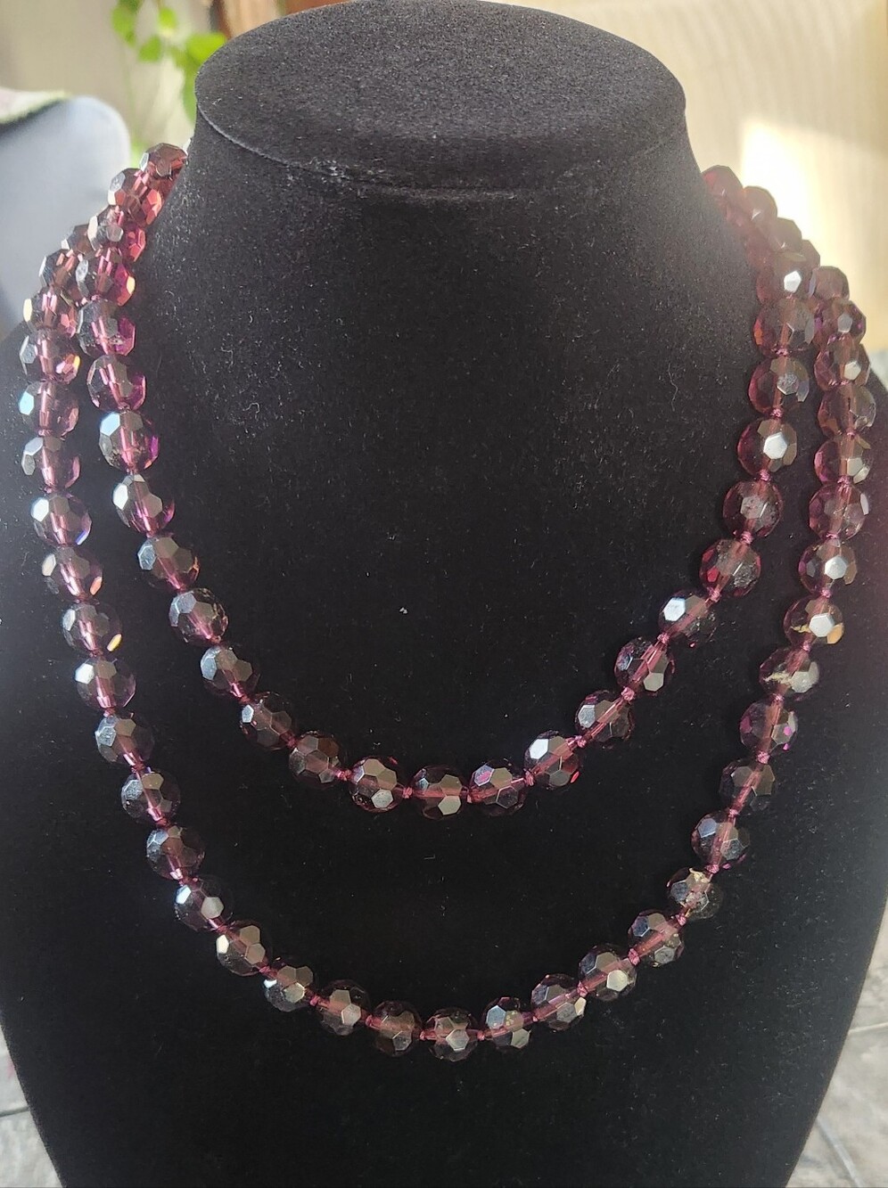 Heidi Daus Purple Crystal Bead Layering Necklace Set of 2 Box